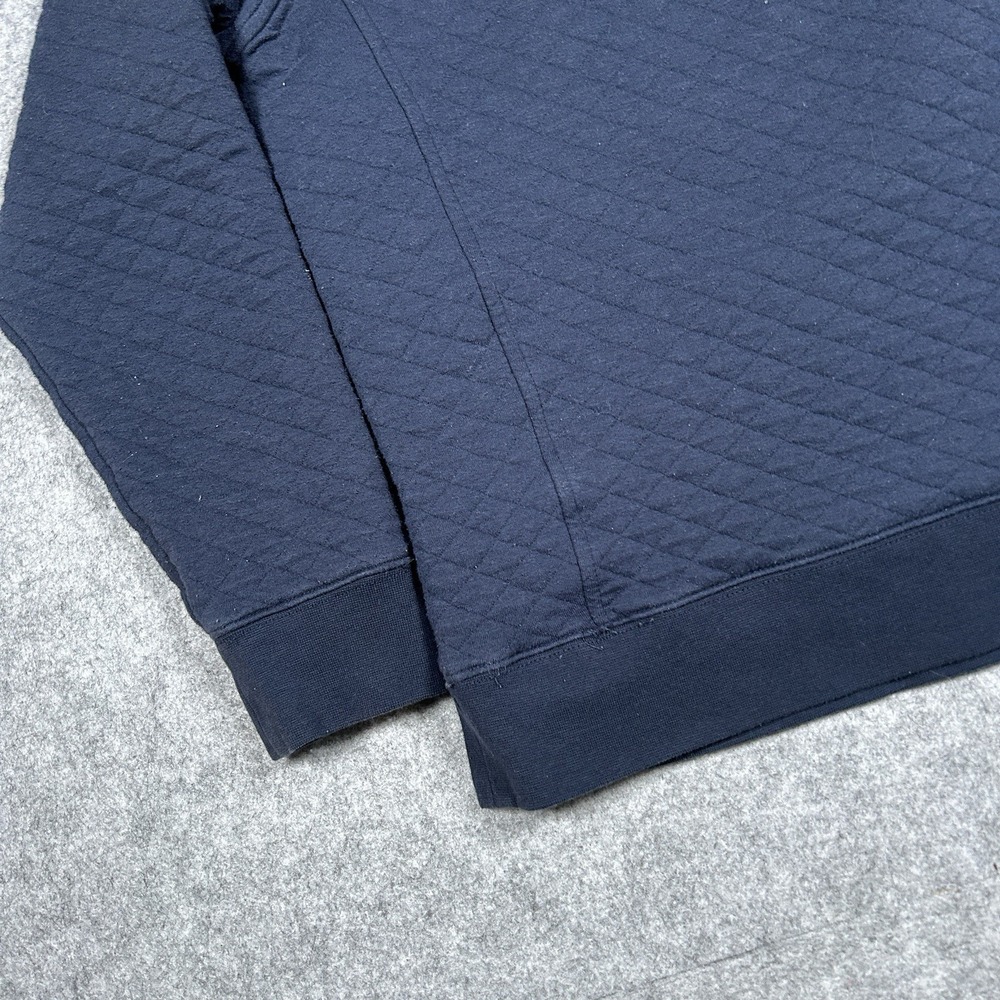 Eddie Bauer Henley Pullover Sweater Men's Size Small Navy Blue Quilted - Picture 12 of 14